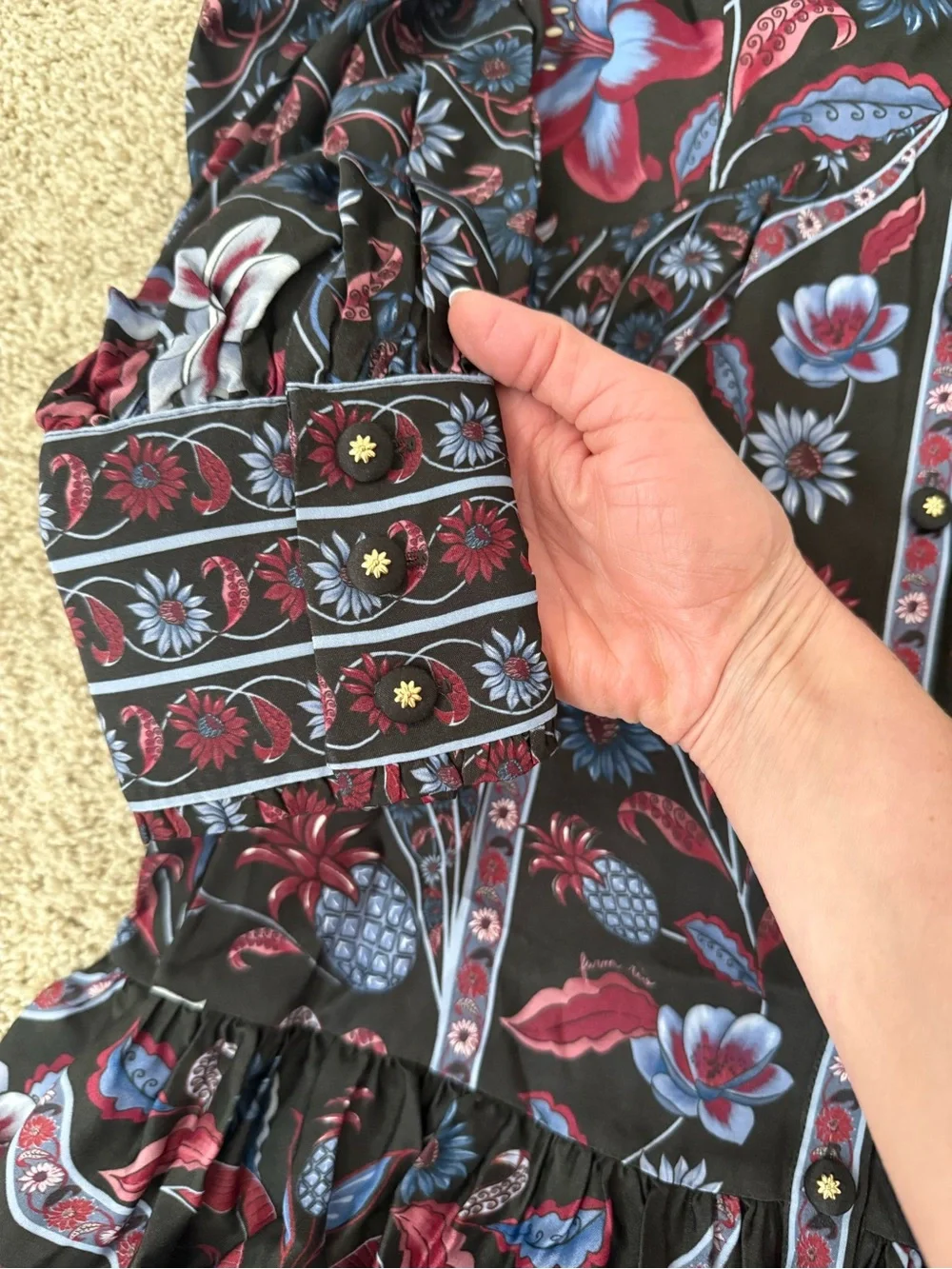 NWT Farm Rio Marcelle Floral Long Sleeve Mini Dress Size S